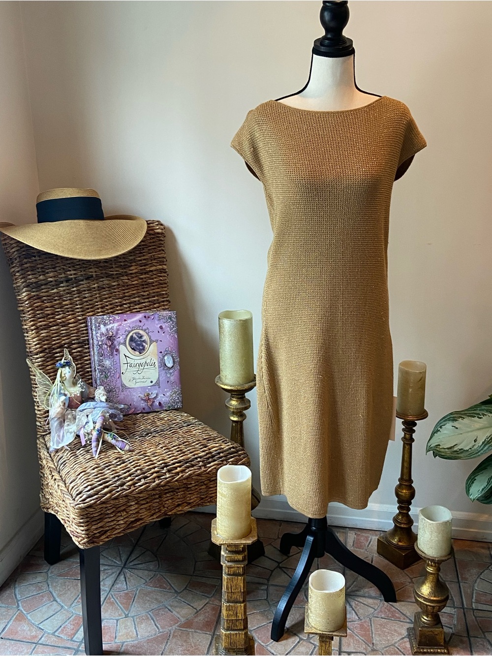 Lauren Ralph Lauren Mustard Knit Midi Shift Dress. Simple and Classy.